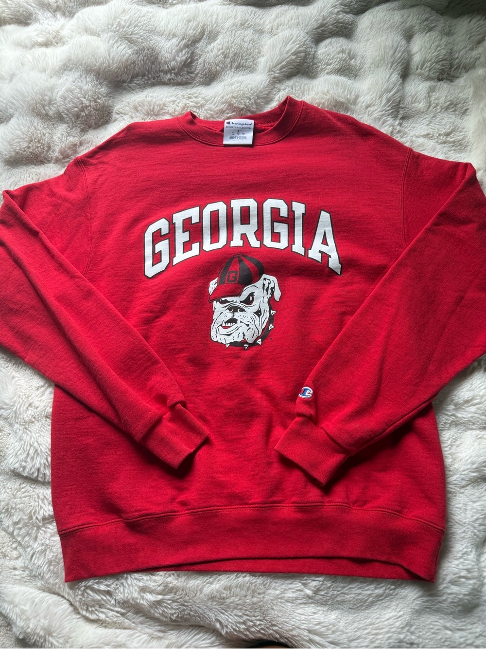 Champion Red Georgia Bulldog Crewneck Sweatshirt